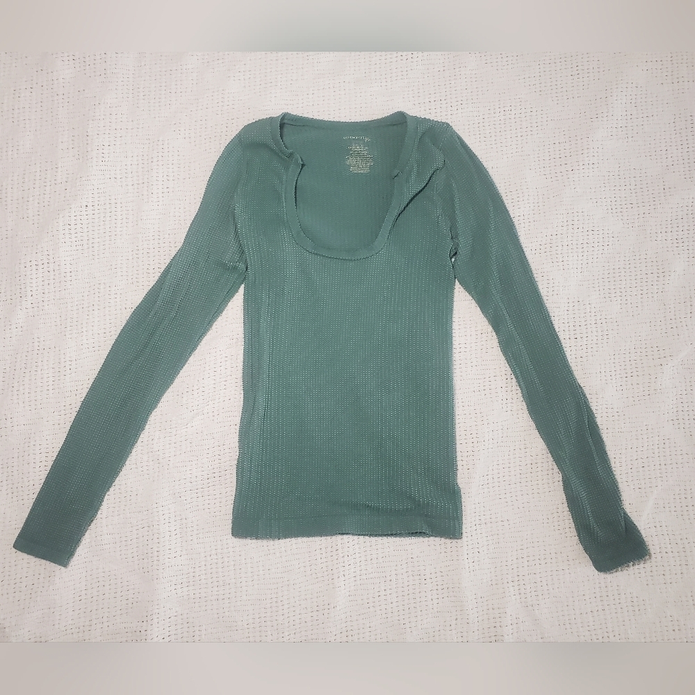 Free People Intimately Clean Slate Layering Women's Green Long Sleeve Top M/L